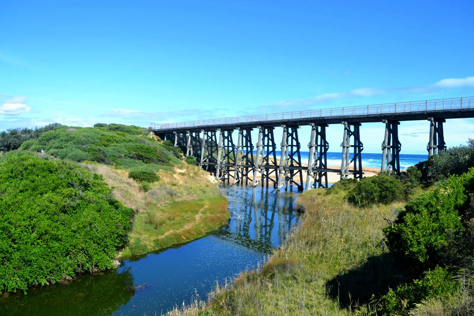 Kilcunda trestle bridge on the Bass Coast near Wonthaggi